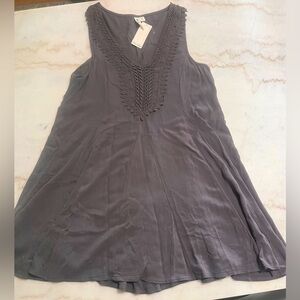 NWT Others Follow Pin Tuck Knit Mini Gray Dress Women’s Size M New